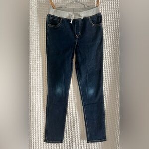 Cat & Jack Kid’s Dark Blue Skinny Jeans with Gray Waistband